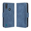 For Motorola Moto E6i Skin Feel Calf Pattern Horizontal Flip Leather Case with Holder & Card Slots & Photo Frame(Blue)
