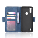 For Motorola Moto E6i Skin Feel Calf Pattern Horizontal Flip Leather Case with Holder & Card Slots & Photo Frame(Blue)