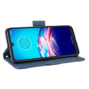 For Motorola Moto E6i Skin Feel Calf Pattern Horizontal Flip Leather Case with Holder & Card Slots & Photo Frame(Blue)