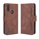 For Motorola Moto E6i Skin Feel Calf Pattern Horizontal Flip Leather Case with Holder & Card Slots & Photo Frame(Brown)