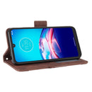 For Motorola Moto E6i Skin Feel Calf Pattern Horizontal Flip Leather Case with Holder & Card Slots & Photo Frame(Brown)