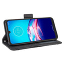 For Motorola Moto E6i Skin Feel Calf Pattern Horizontal Flip Leather Case with Holder & Card Slots & Photo Frame(Black)