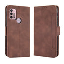 For Motorola Moto G30 Skin Feel Calf Pattern Horizontal Flip Leather Case with Holder & Card Slots & Photo Frame(Brown)