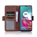 For Motorola Moto G30 Skin Feel Calf Pattern Horizontal Flip Leather Case with Holder & Card Slots & Photo Frame(Brown)