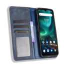 For UMIDIGI Bison Magnetic Buckle Retro Crazy Horse Texture Horizontal Flip Leather Case with Holder & Card Slots & Photo Frame(Blue)