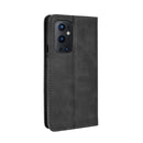 For OnePlus 9 Pro Magnetic Buckle Retro Crazy Horse Texture Horizontal Flip Leather Case with Holder & Card Slots & Photo Frame(Black)