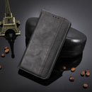 For OnePlus 9 Pro Magnetic Buckle Retro Crazy Horse Texture Horizontal Flip Leather Case with Holder & Card Slots & Photo Frame(Black)