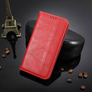 For OnePlus 9 Pro Magnetic Buckle Retro Crazy Horse Texture Horizontal Flip Leather Case with Holder & Card Slots & Photo Frame(Red)