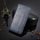 For OnePlus 9 Pro Magnetic Buckle Retro Crazy Horse Texture Horizontal Flip Leather Case with Holder & Card Slots & Photo Frame(Blue)