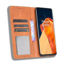 For OnePlus 9 Pro Magnetic Buckle Retro Crazy Horse Texture Horizontal Flip Leather Case with Holder & Card Slots & Photo Frame(Brown)