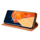 For OnePlus 9 Pro Magnetic Buckle Retro Crazy Horse Texture Horizontal Flip Leather Case with Holder & Card Slots & Photo Frame(Brown)