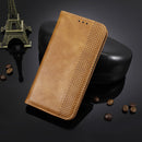 For OnePlus 9 Pro Magnetic Buckle Retro Crazy Horse Texture Horizontal Flip Leather Case with Holder & Card Slots & Photo Frame(Brown)