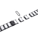 For Samsung Galaxy Watch Active2 44mm / Watch Active2 40mm / Watch Active Stainless Steel Diamond Encrusted Watch Band(Black+White)