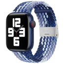 Braided + Stainless Steel Watch Band For Apple Watch Series 7 41mm / 6 & SE & 5 & 4 40mm / 3 & 2 & 1 38mm(Z Pattern Blueberry Color)