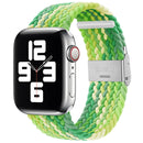 Braided + Stainless Steel Watch Band For Apple Watch Series 7 41mm / 6 & SE & 5 & 4 40mm / 3 & 2 & 1 38mm(Lime Color)