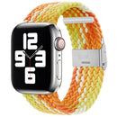 Braided + Stainless Steel Watch Band For Apple Watch Series 7 41mm / 6 & SE & 5 & 4 40mm / 3 & 2 & 1 38mm(Fragrant Orange)