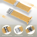 Braided + Stainless Steel Watch Band For Apple Watch Series 7 41mm / 6 & SE & 5 & 4 40mm / 3 & 2 & 1 38mm(Fragrant Orange)