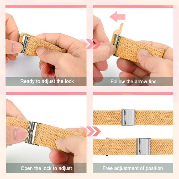 Braided + Stainless Steel Watch Band For Apple Watch Series 7 41mm / 6 & SE & 5 & 4 40mm / 3 & 2 & 1 38mm(White)
