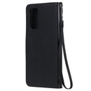 For OPPO Reno5 5G Tree & Cat Pattern Pressed Printing Horizontal Flip PU Leather Case with Holder & Card Slots & Wallet & Lanyard(Black)