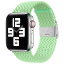 Braided + Stainless Steel Watch Band For Apple Watch Series 7 45mm / 6 & SE & 5 & 4 44mm / 3 & 2 & 1 42mm(Pistachio Color)