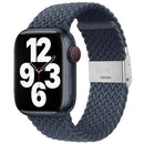 Braided + Stainless Steel Watch Band For Apple Watch Series 7 45mm / 6 & SE & 5 & 4 44mm / 3 & 2 & 1 42mm (Deep Blue)