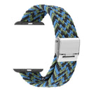 Braided + Stainless Steel Watch Band For Apple Watch Series 7 45mm / 6 & SE & 5 & 4 44mm / 3 & 2 & 1 42mm(Black Blue Green)