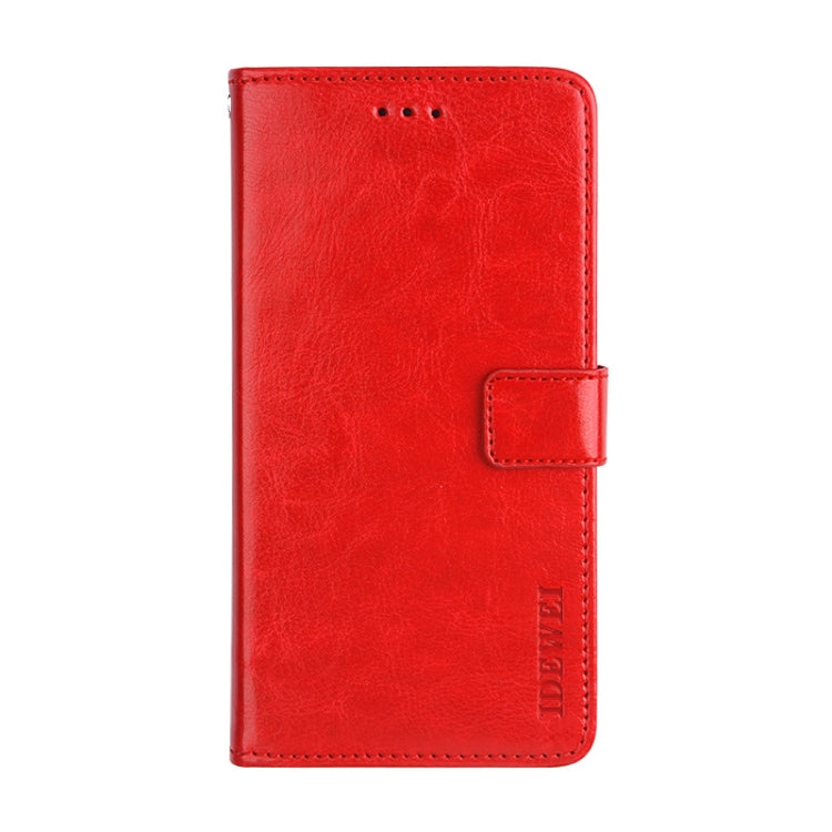 For Samsung Galaxy A32 4G idewei Crazy Horse Texture Horizontal Flip Leather Case with Holder & Card Slots & Wallet(Red)