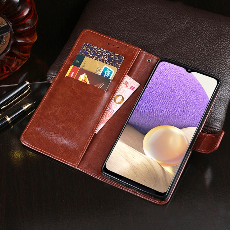 For Samsung Galaxy A32 4G idewei Crazy Horse Texture Horizontal Flip Leather Case with Holder & Card Slots & Wallet(Red)