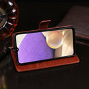 For Samsung Galaxy A32 4G idewei Crazy Horse Texture Horizontal Flip Leather Case with Holder & Card Slots & Wallet(Red)