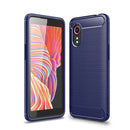For Samsung Galaxy Xcover 5 Brushed Texture Carbon Fiber TPU Case(Navy Blue)