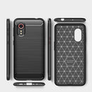 For Samsung Galaxy Xcover 5 Brushed Texture Carbon Fiber TPU Case(Navy Blue)