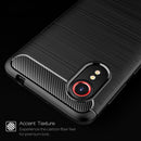 For Samsung Galaxy Xcover 5 Brushed Texture Carbon Fiber TPU Case(Navy Blue)