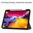 Pure Color Horizontal Flip TPU + PU Leather Tablet Case with Three-folding Holder & Sleep / Wake-up Function & Pen Slot For iPad Pro 11 (2021)(Dard Green)