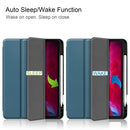 Pure Color Horizontal Flip TPU + PU Leather Tablet Case with Three-folding Holder & Sleep / Wake-up Function & Pen Slot For iPad Pro 11 (2021)(Dard Green)