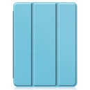 Pure Color Horizontal Flip TPU + PU Leather Tablet Case with Three-folding Holder & Sleep / Wake-up Function & Pen Slot For iPad Pro 11 (2021)(Sky Blue)