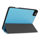 Pure Color Horizontal Flip TPU + PU Leather Tablet Case with Three-folding Holder & Sleep / Wake-up Function & Pen Slot For iPad Pro 11 (2021)(Sky Blue)