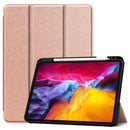 Pure Color Horizontal Flip TPU + PU Leather Tablet Case with Three-folding Holder & Sleep / Wake-up Function & Pen Slot For iPad Pro 11 (2021)(Rose Gold)