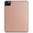 Pure Color Horizontal Flip TPU + PU Leather Tablet Case with Three-folding Holder & Sleep / Wake-up Function & Pen Slot For iPad Pro 11 (2021)(Rose Gold)