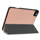 Pure Color Horizontal Flip TPU + PU Leather Tablet Case with Three-folding Holder & Sleep / Wake-up Function & Pen Slot For iPad Pro 11 (2021)(Rose Gold)