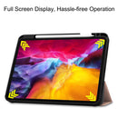 Pure Color Horizontal Flip TPU + PU Leather Tablet Case with Three-folding Holder & Sleep / Wake-up Function & Pen Slot For iPad Pro 11 (2021)(Rose Gold)