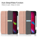 Pure Color Horizontal Flip TPU + PU Leather Tablet Case with Three-folding Holder & Sleep / Wake-up Function & Pen Slot For iPad Pro 11 (2021)(Rose Gold)