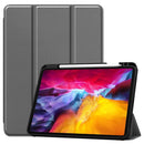 Pure Color Horizontal Flip TPU + PU Leather Tablet Case with Three-folding Holder & Sleep / Wake-up Function & Pen Slot For iPad Pro 11 (2021)(Grey)