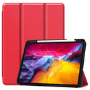 Pure Color Horizontal Flip TPU + PU Leather Tablet Case with Three-folding Holder & Sleep / Wake-up Function & Pen Slot For iPad Pro 11 (2021)(Red)