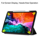 Horizontal Flip Honeycomb TPU + PU Leather Tablet Case with Three-folding Holder & Sleep / Wake-up Function & Pen Slot For iPad Pro 12.9 (2021)(Black)