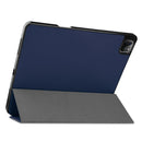 Horizontal Flip Honeycomb TPU + PU Leather Tablet Case with Three-folding Holder & Sleep / Wake-up Function & Pen Slot For iPad Pro 12.9 (2021)(Dark Blue)