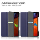 Horizontal Flip Honeycomb TPU + PU Leather Tablet Case with Three-folding Holder & Sleep / Wake-up Function & Pen Slot For iPad Pro 12.9 (2021)(Dark Blue)
