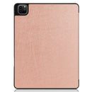 Horizontal Flip Honeycomb TPU + PU Leather Tablet Case with Three-folding Holder & Sleep / Wake-up Function & Pen Slot For iPad Pro 12.9 (2021)(Rose Gold)