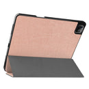 Horizontal Flip Honeycomb TPU + PU Leather Tablet Case with Three-folding Holder & Sleep / Wake-up Function & Pen Slot For iPad Pro 12.9 (2021)(Rose Gold)