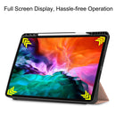 Horizontal Flip Honeycomb TPU + PU Leather Tablet Case with Three-folding Holder & Sleep / Wake-up Function & Pen Slot For iPad Pro 12.9 (2021)(Rose Gold)