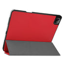 Horizontal Flip Honeycomb TPU + PU Leather Tablet Case with Three-folding Holder & Sleep / Wake-up Function & Pen Slot For iPad Pro 12.9 (2021)(Red)